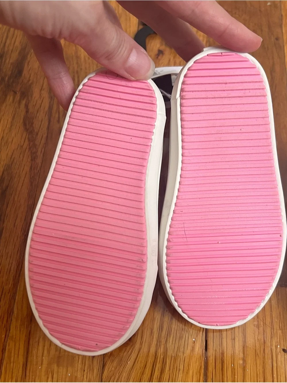 Old Navy Toddler Shoe Bundle Pink and Denim Flower Canvas Velcro Sneakers